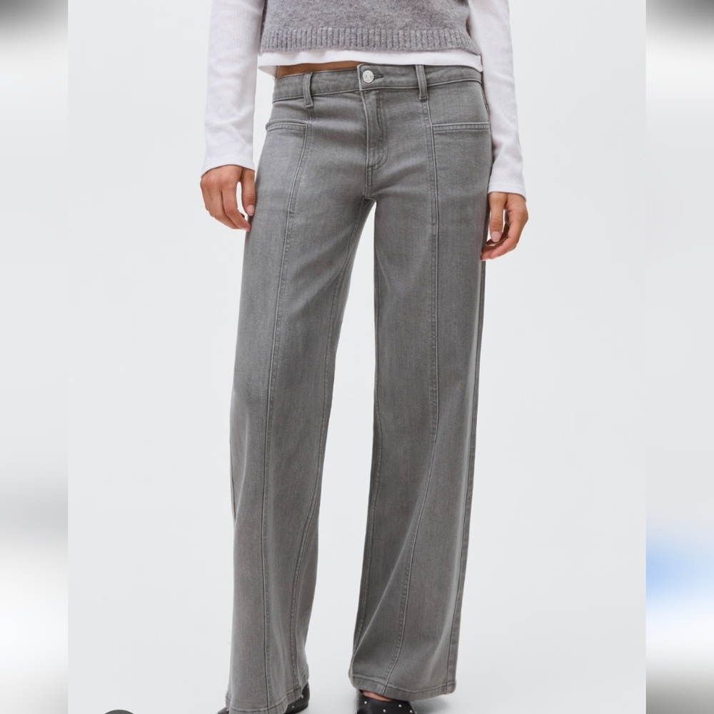 Anthropologie Daughters Of The Liberation Gray Mid-rise Flare Jeans Size 8